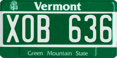 VT license plate XOB636