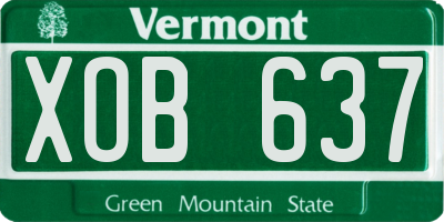 VT license plate XOB637