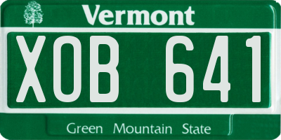 VT license plate XOB641