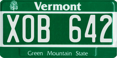 VT license plate XOB642