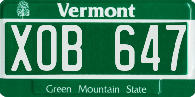 VT license plate XOB647