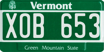VT license plate XOB653