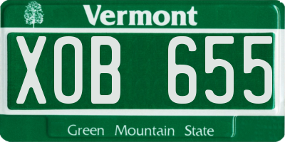 VT license plate XOB655