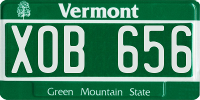 VT license plate XOB656
