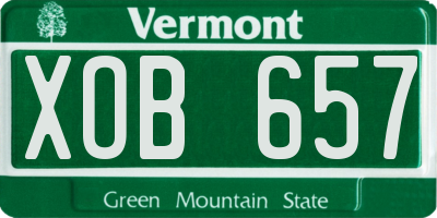VT license plate XOB657