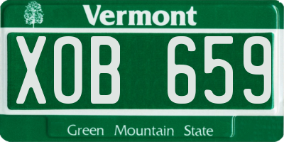 VT license plate XOB659