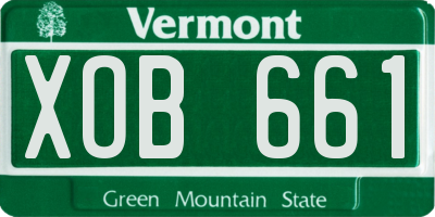 VT license plate XOB661