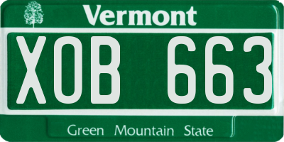 VT license plate XOB663