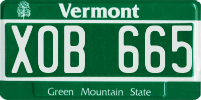 VT license plate XOB665