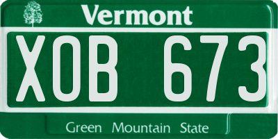 VT license plate XOB673