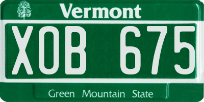 VT license plate XOB675