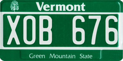 VT license plate XOB676