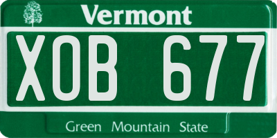 VT license plate XOB677