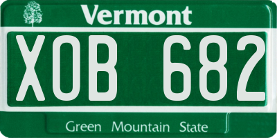 VT license plate XOB682