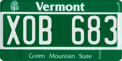 VT license plate XOB683