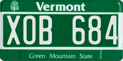 VT license plate XOB684