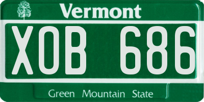 VT license plate XOB686