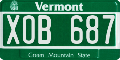 VT license plate XOB687