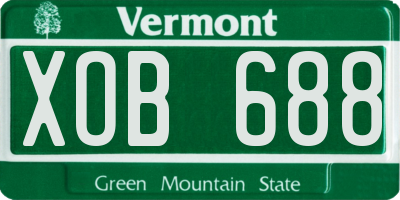 VT license plate XOB688