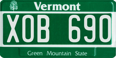 VT license plate XOB690