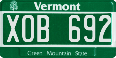 VT license plate XOB692