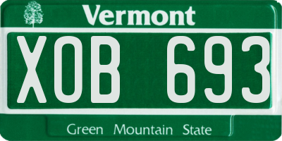 VT license plate XOB693