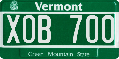 VT license plate XOB700