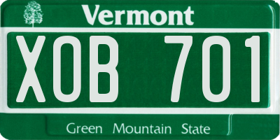 VT license plate XOB701