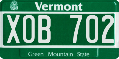 VT license plate XOB702