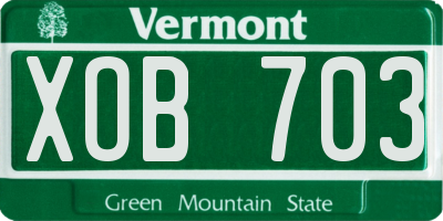 VT license plate XOB703