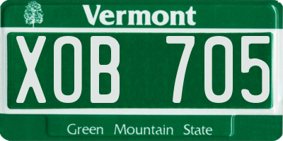 VT license plate XOB705