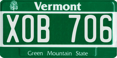 VT license plate XOB706