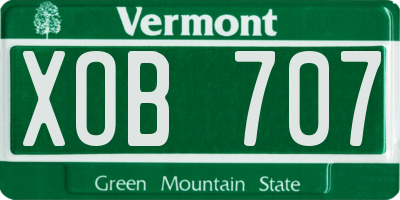 VT license plate XOB707