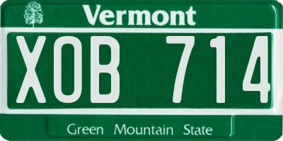 VT license plate XOB714