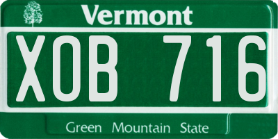 VT license plate XOB716