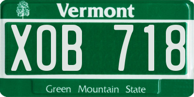 VT license plate XOB718