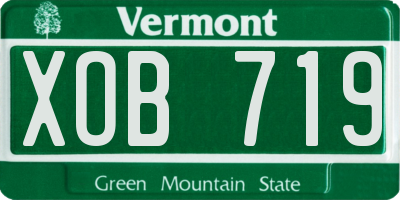 VT license plate XOB719