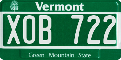 VT license plate XOB722
