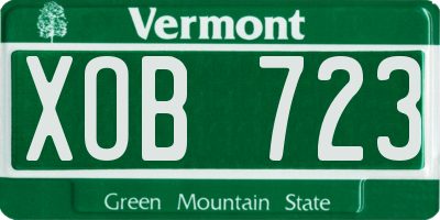 VT license plate XOB723