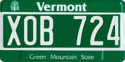 VT license plate XOB724