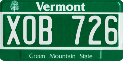 VT license plate XOB726
