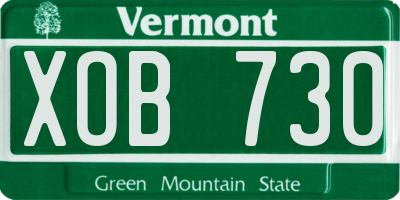 VT license plate XOB730
