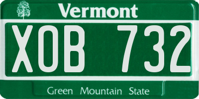VT license plate XOB732