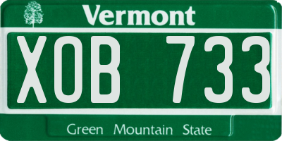 VT license plate XOB733