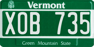 VT license plate XOB735