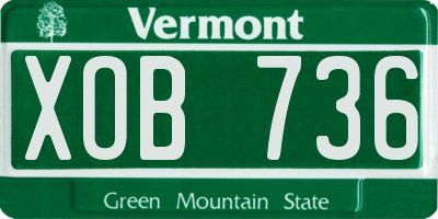 VT license plate XOB736