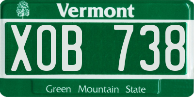 VT license plate XOB738