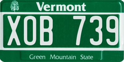 VT license plate XOB739