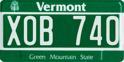 VT license plate XOB740