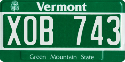 VT license plate XOB743